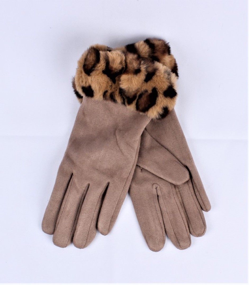 Shackelford winter ladies animal cuff  glove camel Style; S/LK4858CAM image 0